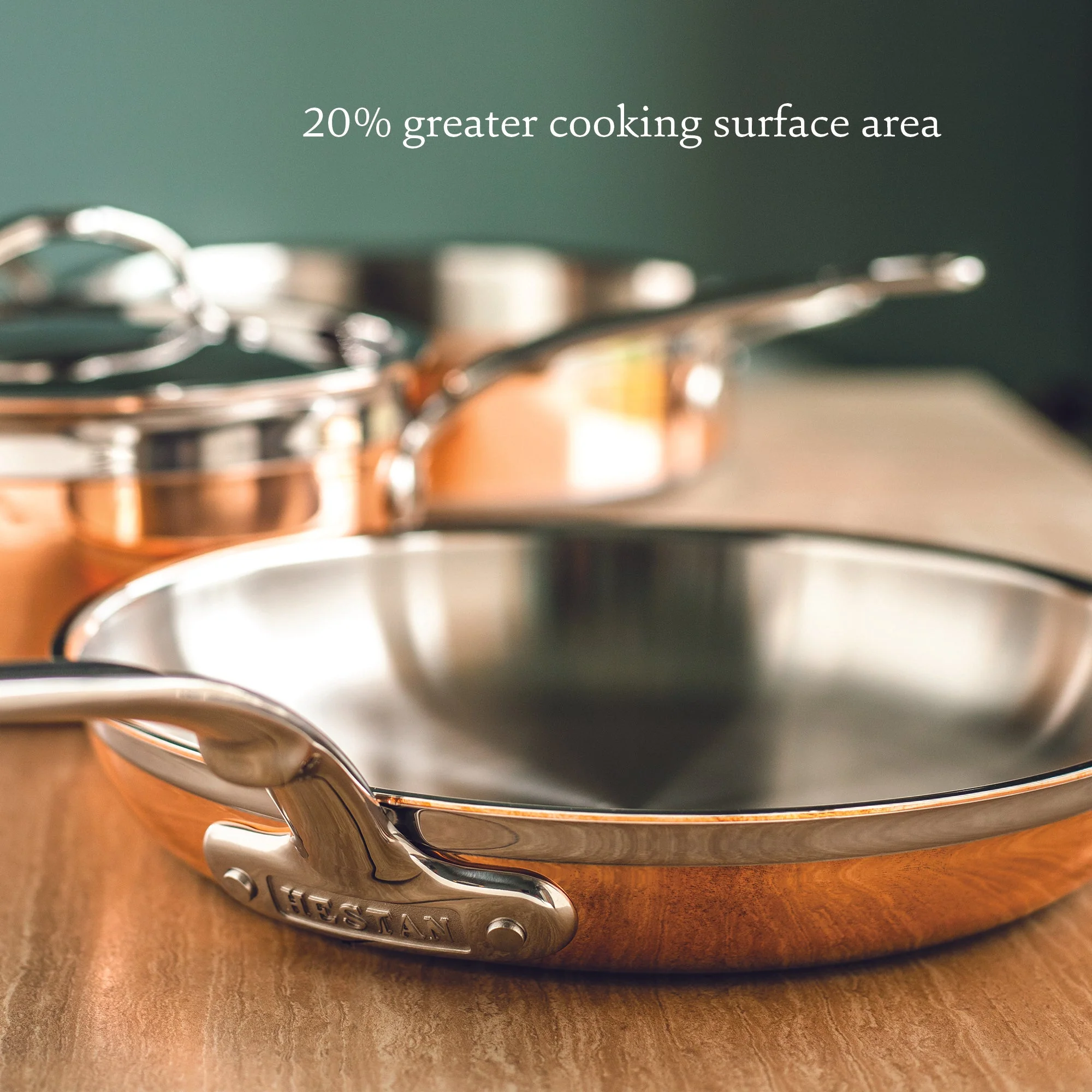 Hestan CopperBond Induction Copper Skillets - Small, Medium & Large - Image 3