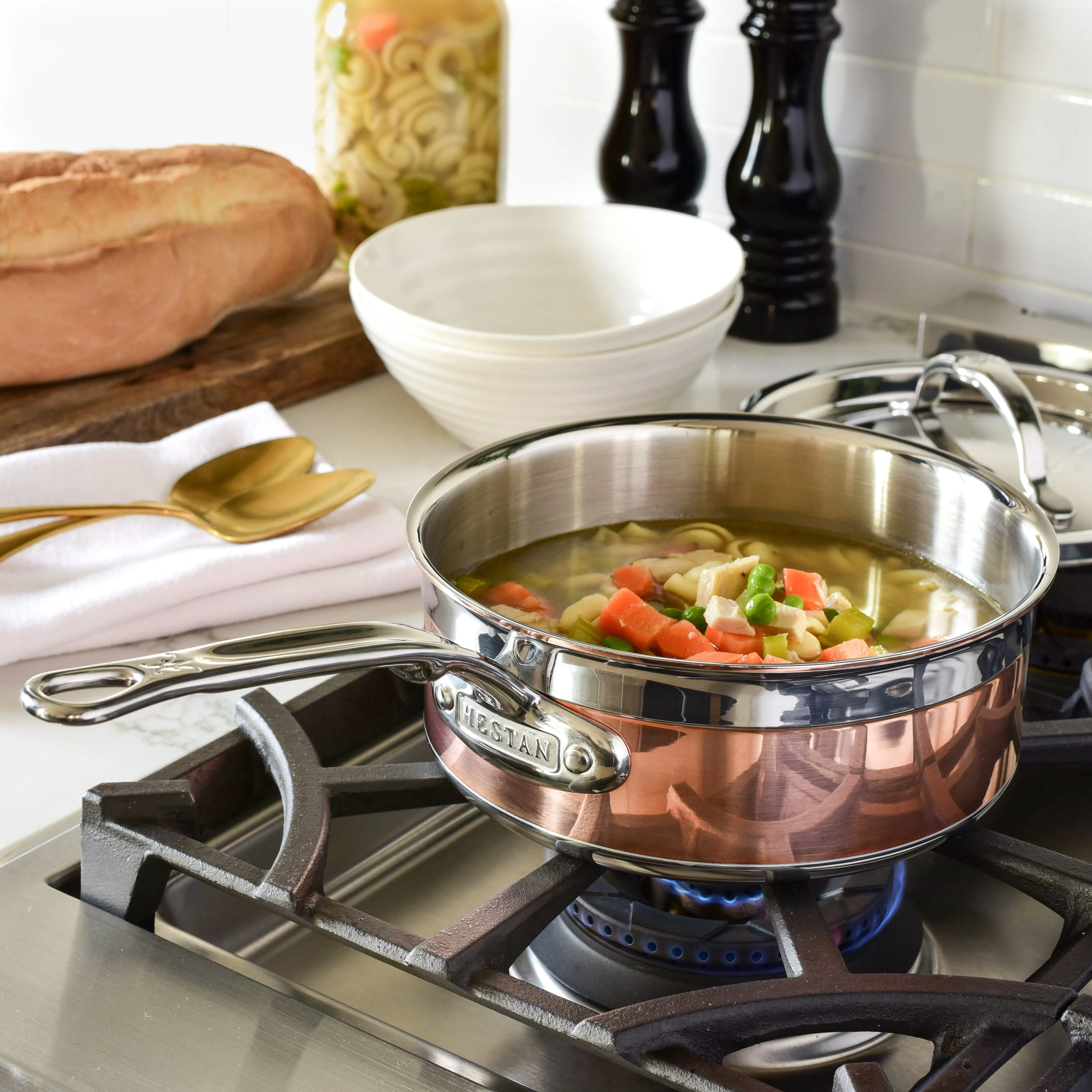 Hestan CopperBond Induction Copper Skillet, Saucepan, Soup Pot & Lids Set: 5 Piece - Image 10