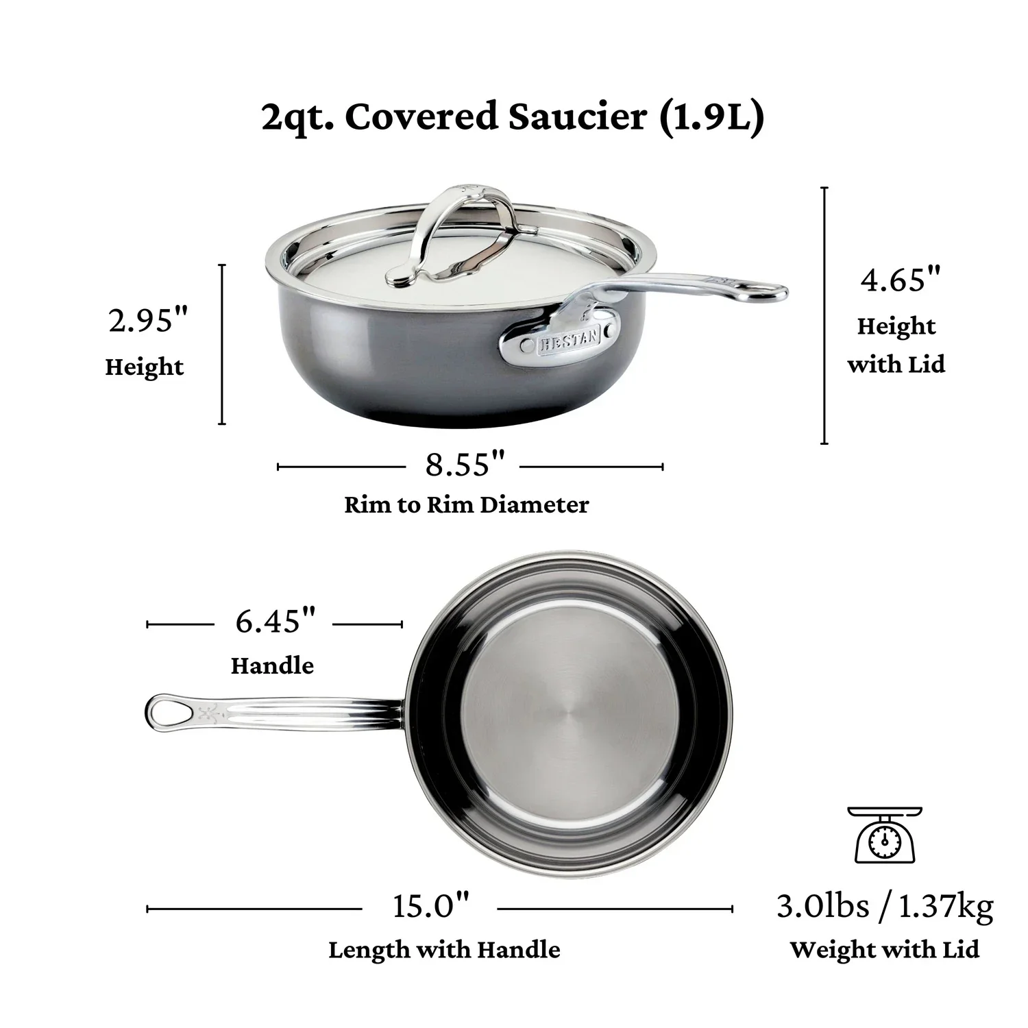 Hestan NanoBond Titanium Induction Saucier & Lid - 20cm/1.9L - Image 13