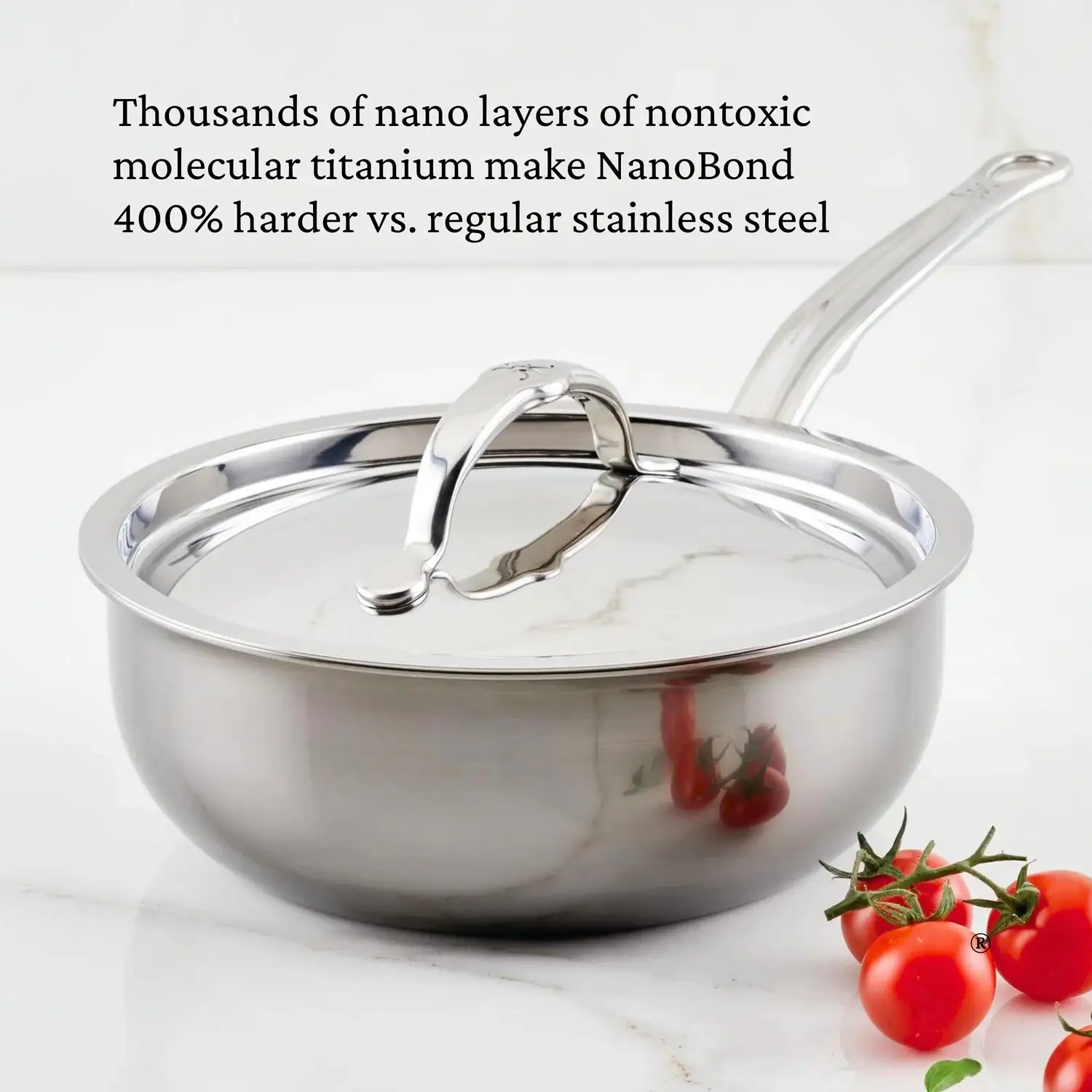 Hestan NanoBond Titanium Induction Saucier & Lid - 20cm/1.9L - Image 3