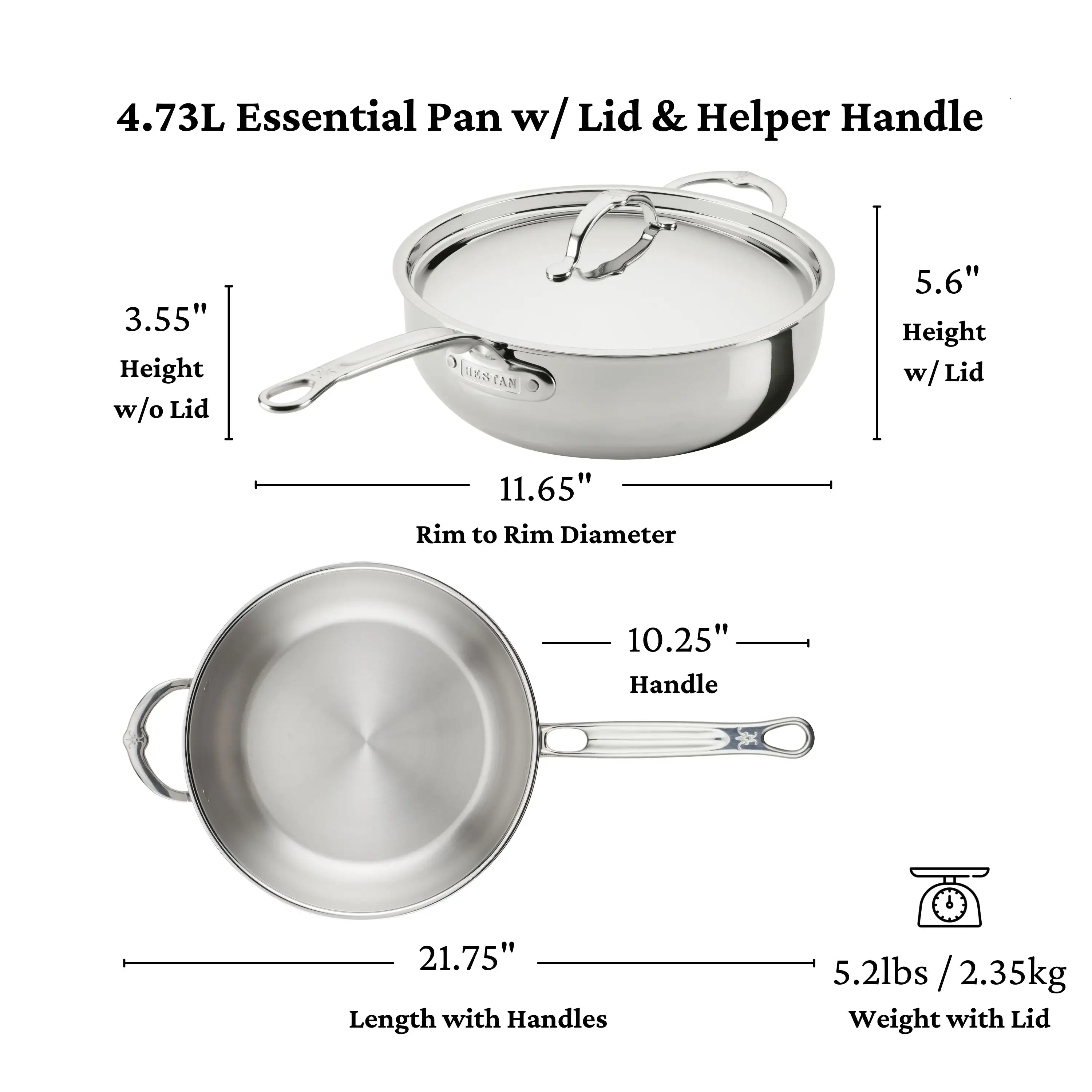 Hestan ProBond® Luxe Induction Stainless Steel Essential Pan & Lid - 28cm (4.7L) - Image 9
