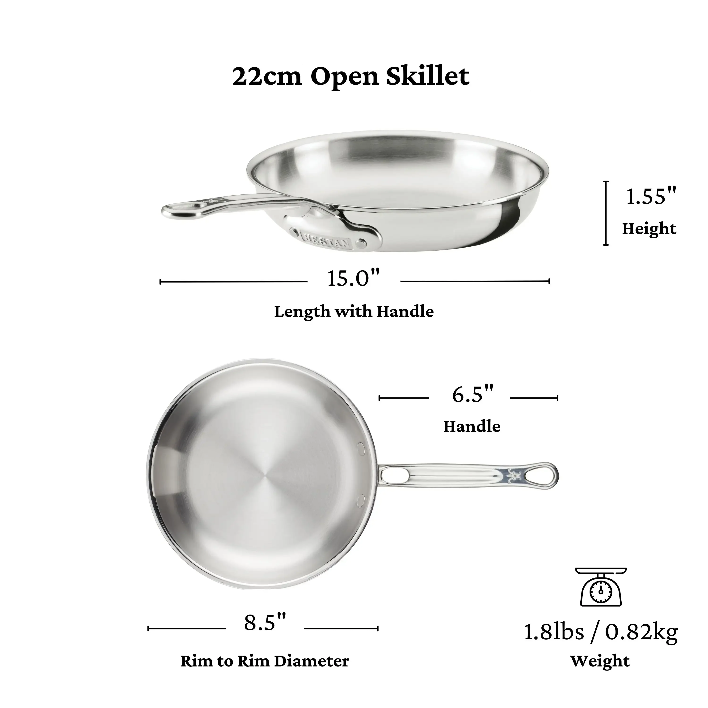 Hestan ProBond® Luxe Induction Stainless Steel Skillet - Small, Medium & Large - Image 11