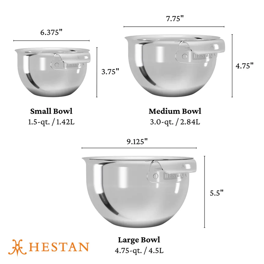 Hestan Provisions Stainless Steel Mixing Bowl Set - 3 Pieces - Image 5