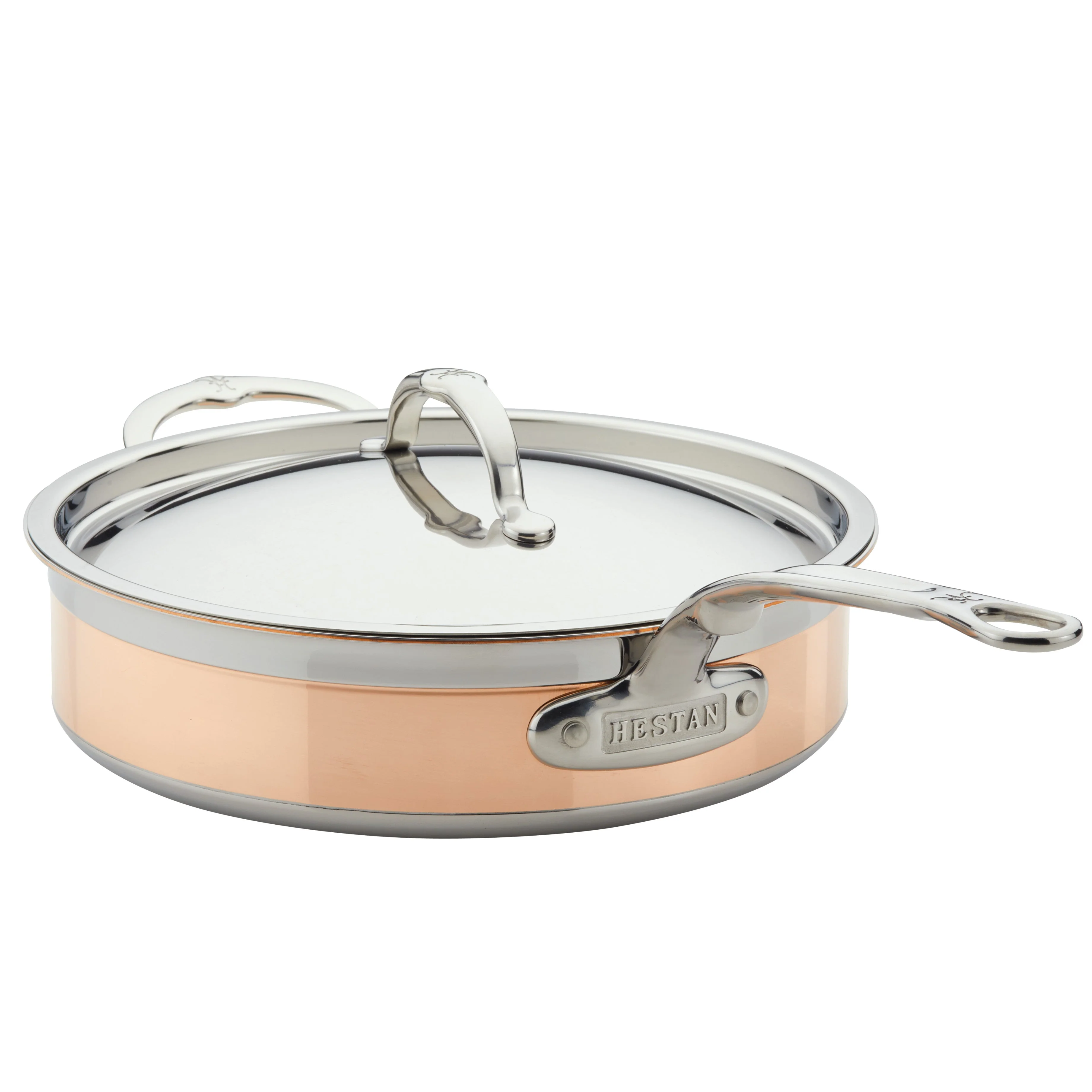 Hestan CopperBond Induction Copper Sauté Pan & Lid with Helper Handle 26cm (3.3L) - Image 4