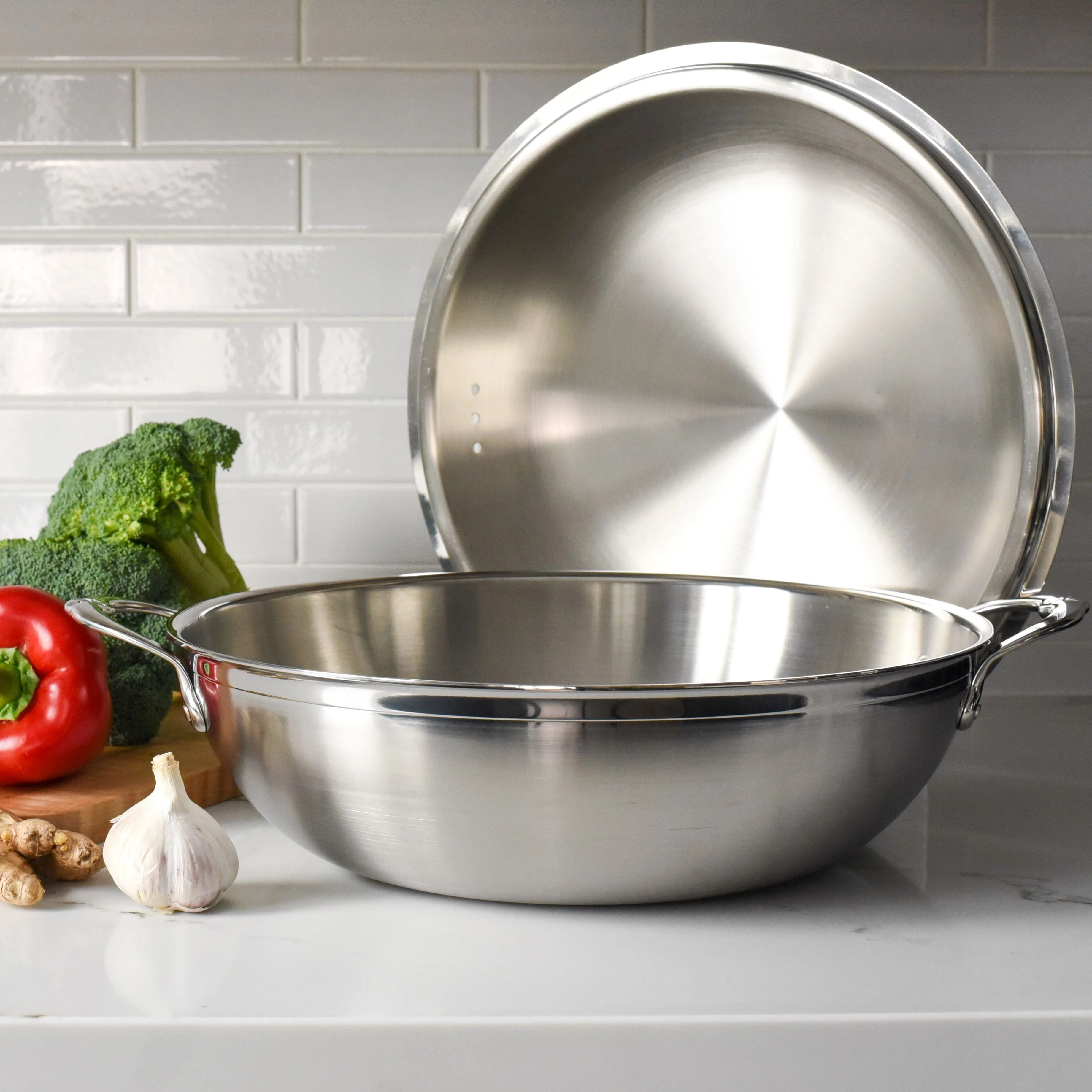 Hestan ProBond Induction Stainless Steel Wok & Lid - 36cm (7L) - Image 3